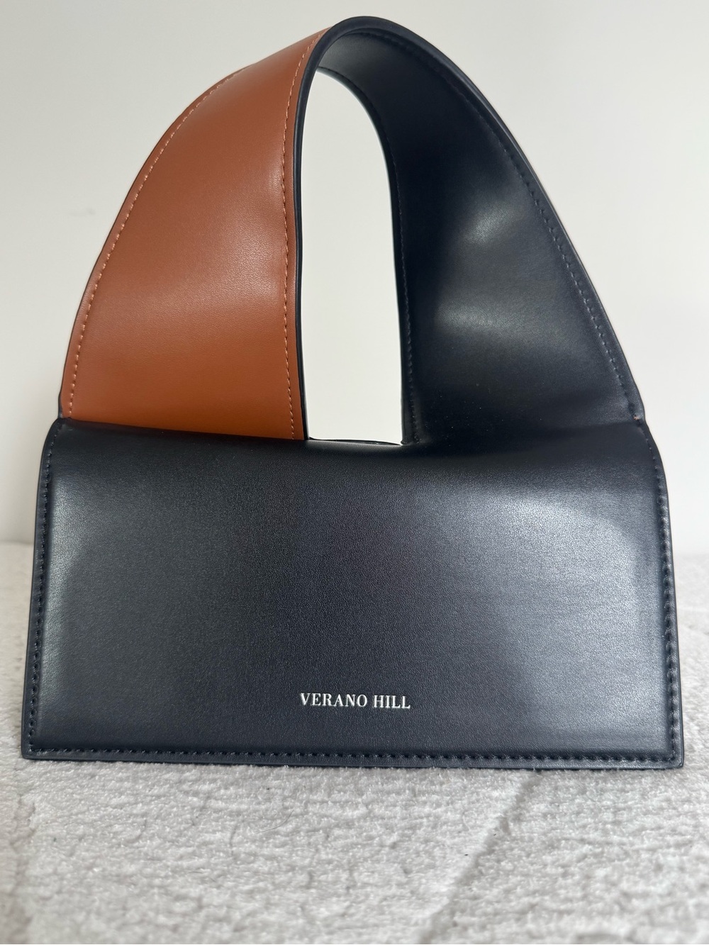 VERANO HILL Two-Tone Black & Brown Leather Bag